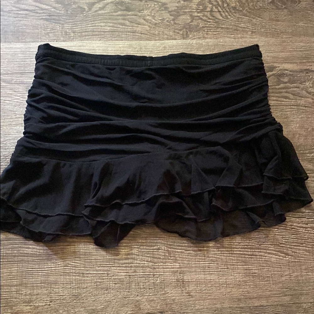 Black Ruffled Mini Skirt